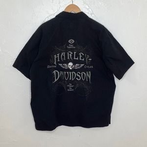 Harley Davidson No Power No Glory Skulls & Wings SS shirt SZ XL EUC